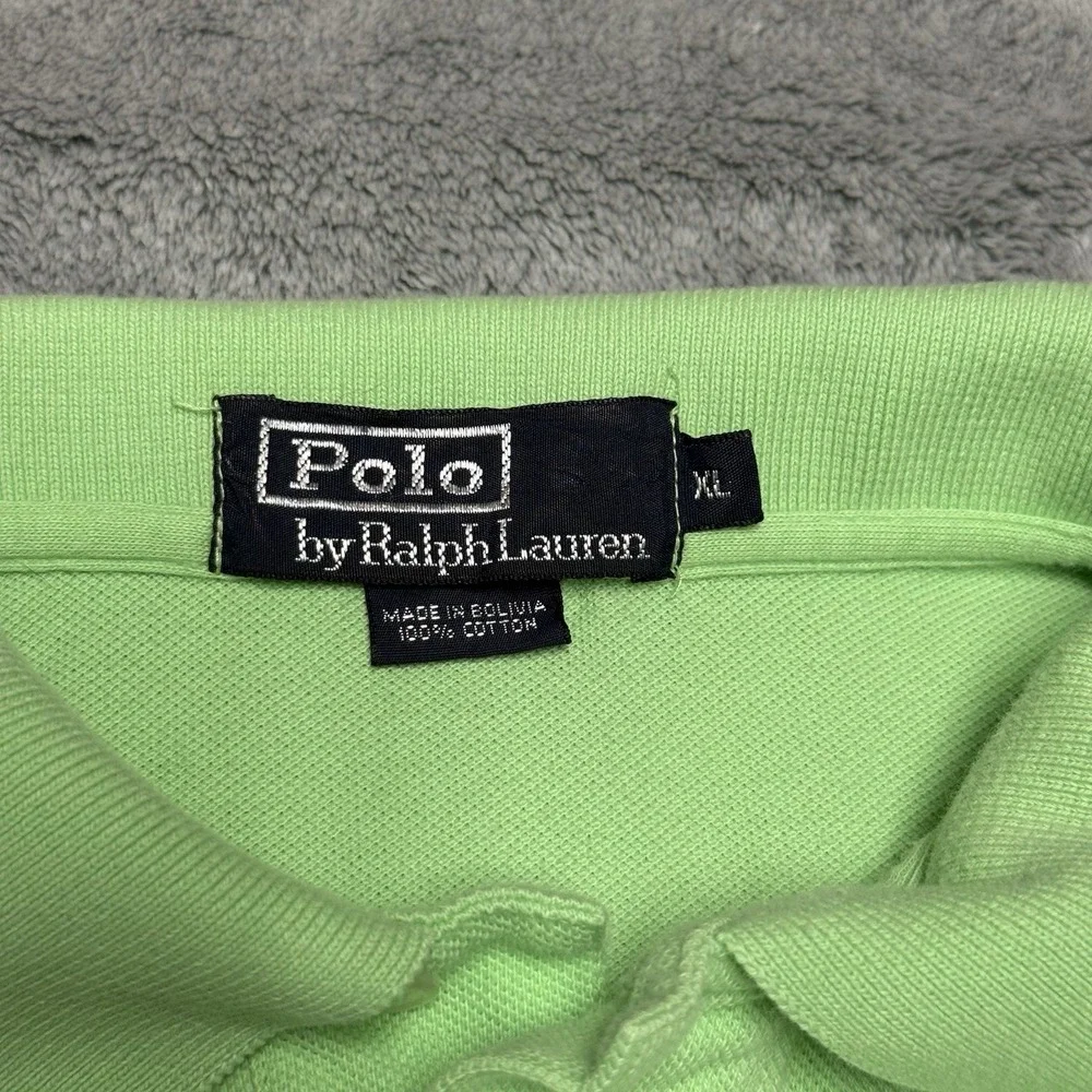 Polo Ralph Lauren Shirt Mens XL bright green Pony Preppy Designer 100% Cotton